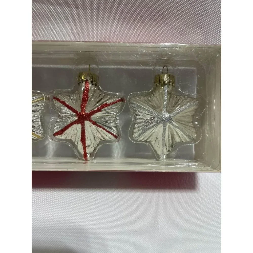 Brand New Martha Stewart Collection 4 Pack Mini Molded Glass Ornaments